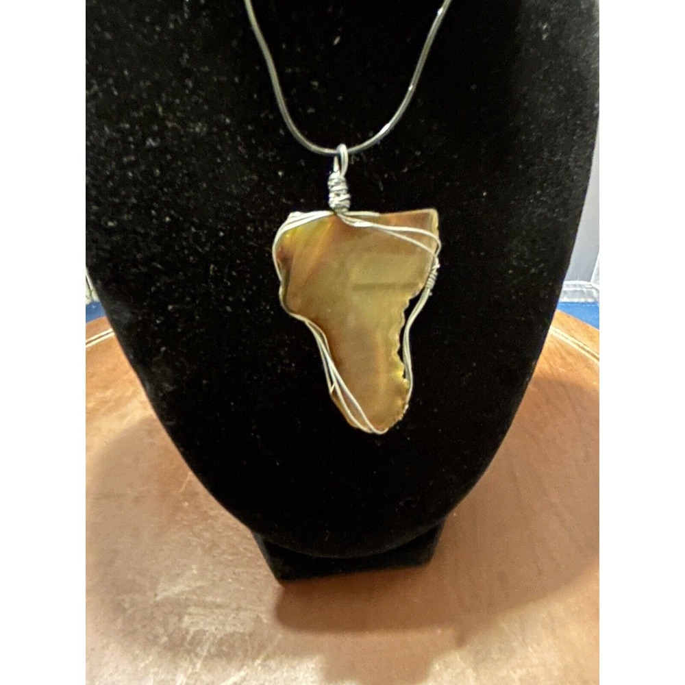 Yellow Calcite Necklace Wire Wrapped Calcite Pendant Raw Crystal Jewelry
